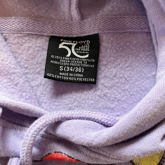 Pink Floyd Dark Side Of The Moon Purple Ombre Hoodie SZ Small - Picture 4 of 7